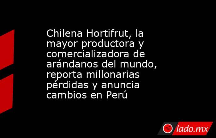 Chilena Hortifrut, la mayor productora y comercializadora de arándanos del mundo, reporta millonarias pérdidas y anuncia cambios en Perú. Noticias en tiempo real