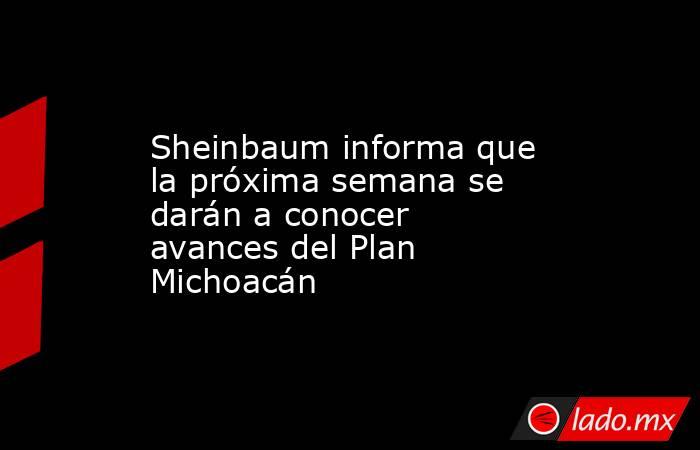 Sheinbaum informa que la próxima semana se darán a conocer avances del Plan Michoacán. Noticias en tiempo real