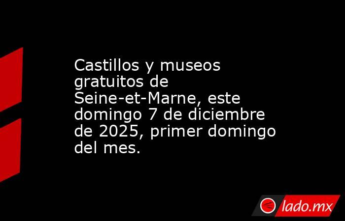 Castillos y museos gratuitos de Seine-et-Marne, este domingo 7 de diciembre de 2025, primer domingo del mes.. Noticias en tiempo real