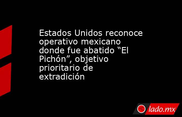 Estados Unidos reconoce operativo mexicano donde fue abatido “El Pichón”, objetivo prioritario de extradición. Noticias en tiempo real