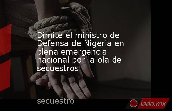 Dimite el ministro de Defensa de Nigeria en plena emergencia nacional por la ola de secuestros. Noticias en tiempo real