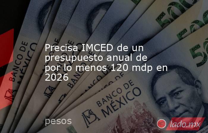 Precisa IMCED de un presupuesto anual de por lo menos 120 mdp en 2026. Noticias en tiempo real
