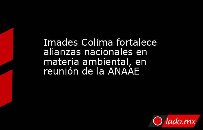 Imades Colima fortalece alianzas nacionales en materia ambiental, en reunión de la ANAAE. Noticias en tiempo real
