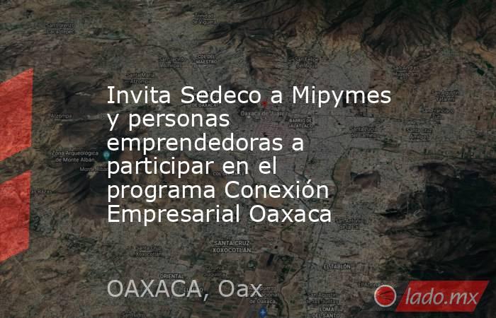 Invita Sedeco a Mipymes y personas emprendedoras a participar en el programa Conexión Empresarial Oaxaca. Noticias en tiempo real