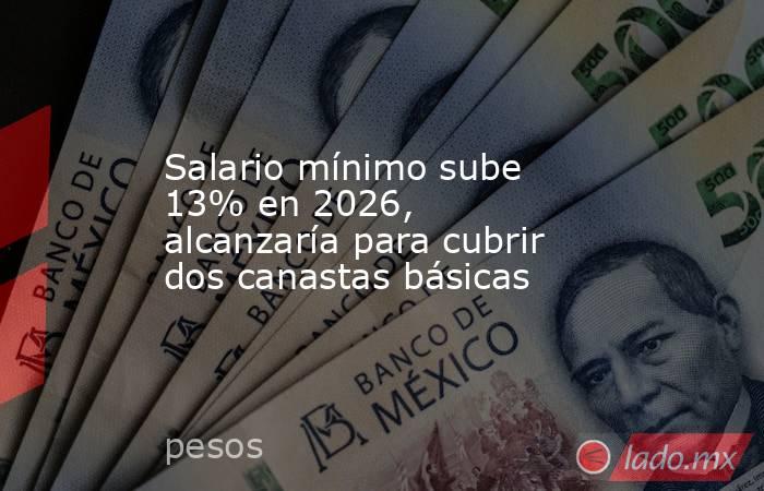 Salario mínimo sube 13% en 2026, alcanzaría para cubrir dos canastas básicas. Noticias en tiempo real