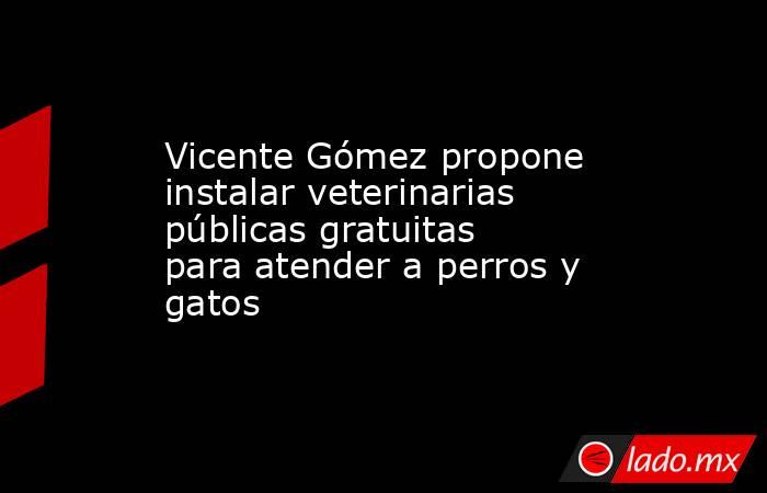 Vicente Gómez propone instalar veterinarias públicas gratuitas para atender a perros y gatos. Noticias en tiempo real