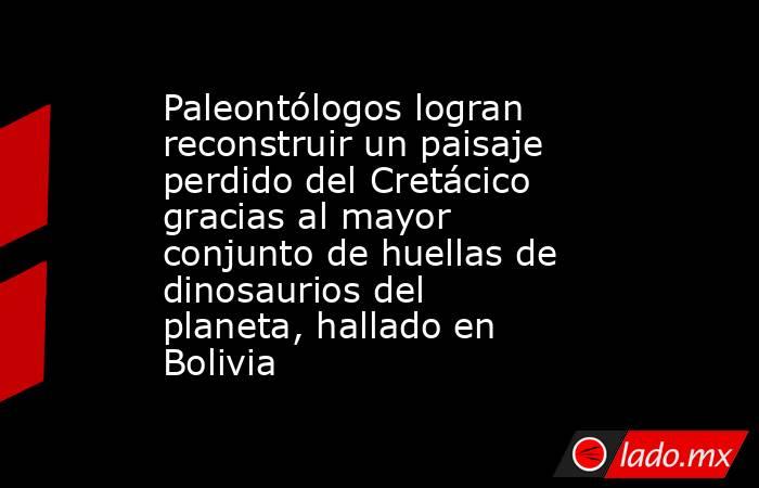 Paleontólogos logran reconstruir un paisaje perdido del Cretácico gracias al mayor conjunto de huellas de dinosaurios del planeta, hallado en Bolivia. Noticias en tiempo real