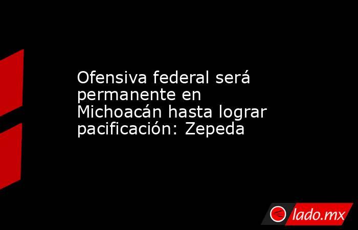 Ofensiva federal será permanente en Michoacán hasta lograr pacificación: Zepeda. Noticias en tiempo real