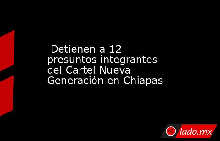 Detienen a 12 presuntos integrantes del Cartel Nueva Generación en Chiapas. Noticias en tiempo real