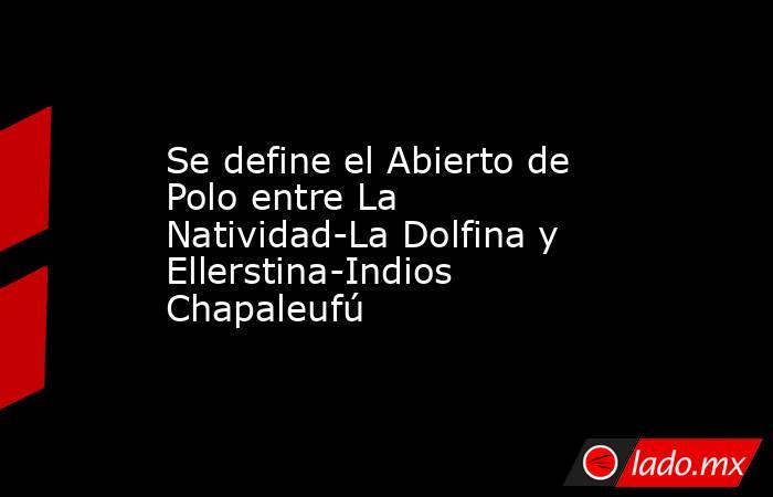 Se define el Abierto de Polo entre La Natividad-La Dolfina y Ellerstina-Indios Chapaleufú. Noticias en tiempo real