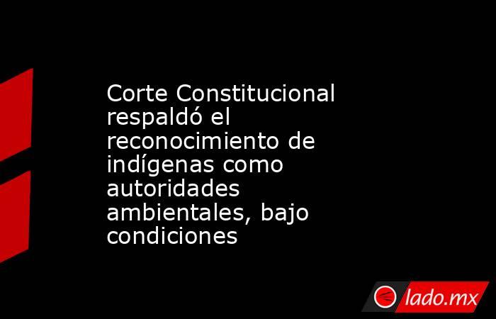 Corte Constitucional respaldó el reconocimiento de indígenas como autoridades ambientales, bajo condiciones. Noticias en tiempo real