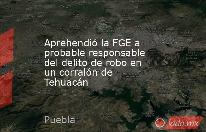 Aprehendió la FGE a probable responsable del delito de robo en un corralón de Tehuacán. Noticias en tiempo real