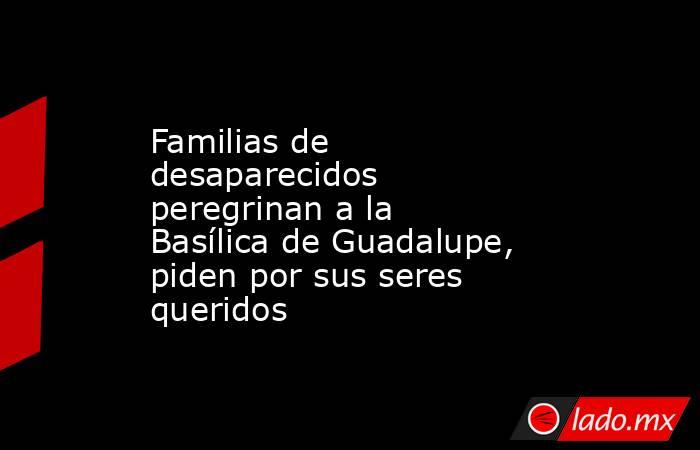 Familias de desaparecidos peregrinan a la Basílica de Guadalupe, piden por sus seres queridos . Noticias en tiempo real