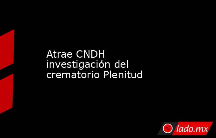 Atrae CNDH investigación del crematorio Plenitud. Noticias en tiempo real