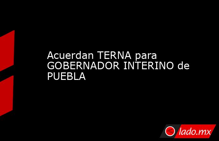 Acuerdan TERNA para GOBERNADOR INTERINO de PUEBLA. Noticias en tiempo real