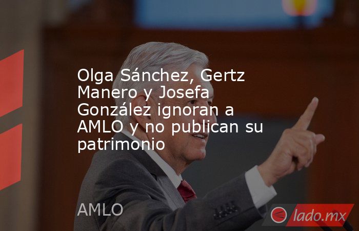 Olga Sánchez, Gertz Manero y Josefa González ignoran a AMLO y no publican su patrimonio. Noticias en tiempo real