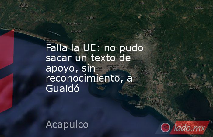 Falla la UE: no pudo sacar un texto de apoyo, sin reconocimiento, a Guaidó. Noticias en tiempo real