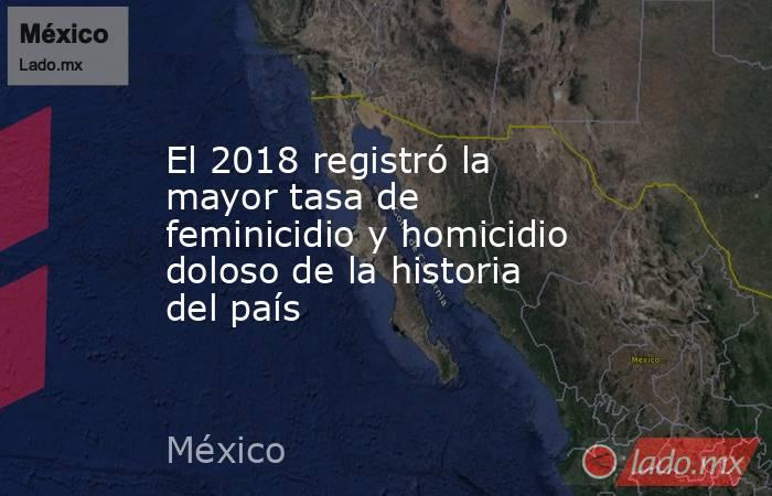 El 2018 registró la mayor tasa de feminicidio y homicidio doloso de la historia del país. Noticias en tiempo real