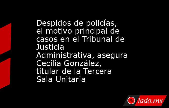Despidos de policías, el motivo principal de casos en el Tribunal de Justicia Administrativa, asegura Cecilia González, titular de la Tercera Sala Unitaria. Noticias en tiempo real