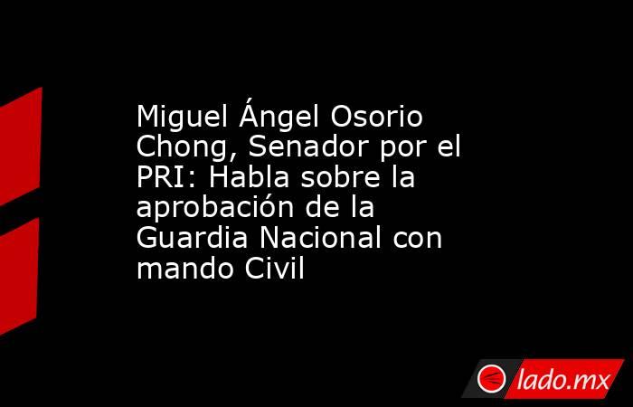 Miguel Ángel Osorio Chong, Senador por el PRI: Habla sobre la aprobación de la Guardia Nacional con mando Civil. Noticias en tiempo real