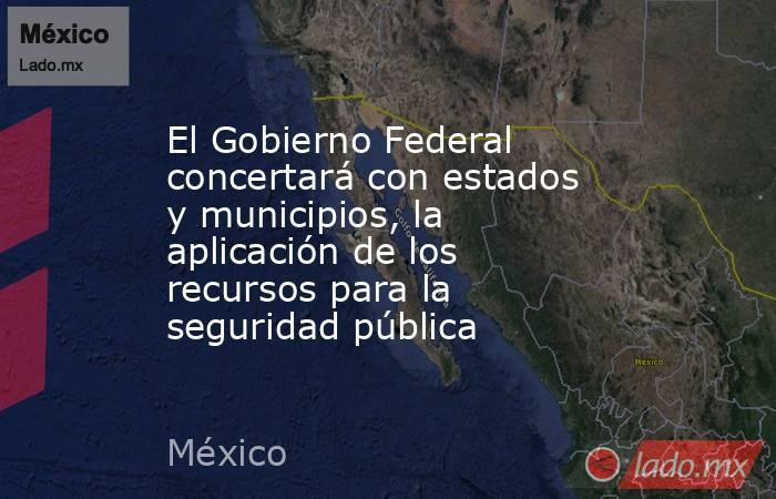 El Gobierno Federal concertará con estados y municipios, la aplicación de los recursos para la seguridad pública. Noticias en tiempo real