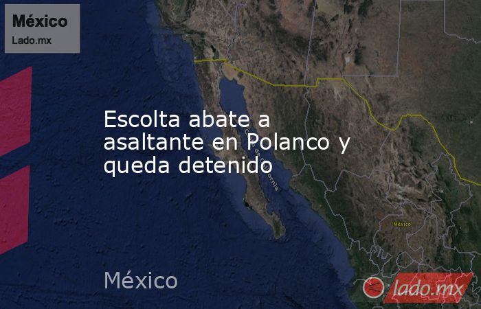 Escolta abate a asaltante en Polanco y queda detenido. Noticias en tiempo real