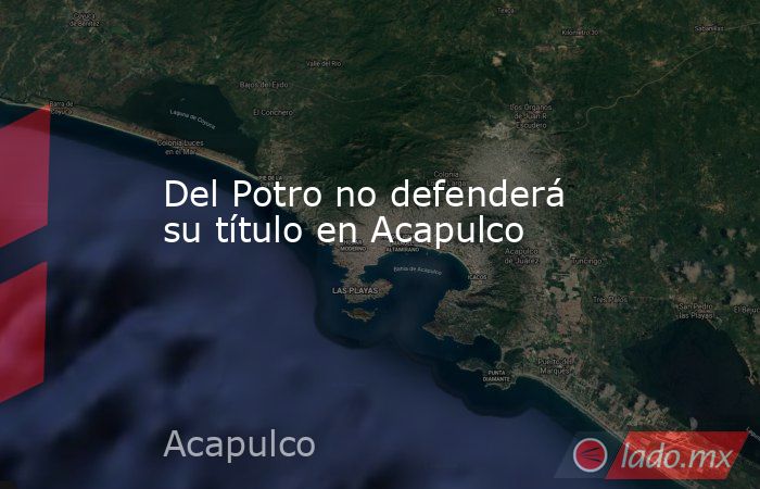 Del Potro no defenderá su título en Acapulco. Noticias en tiempo real
