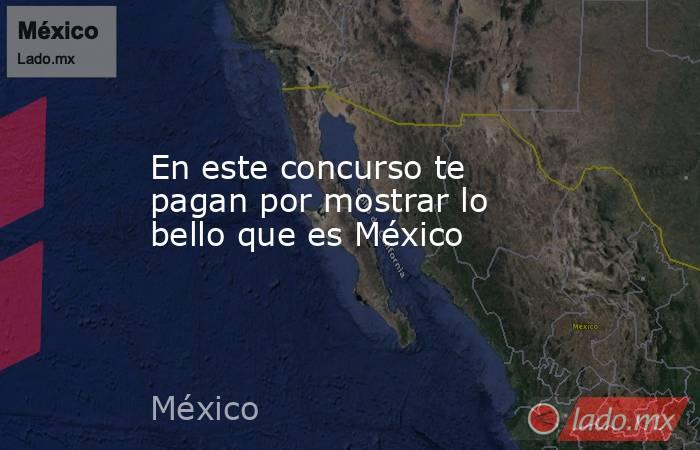 En este concurso te pagan por mostrar lo bello que es México. Noticias en tiempo real