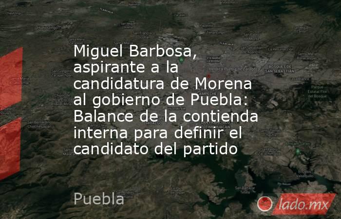 Miguel Barbosa, aspirante a la candidatura de Morena al gobierno de Puebla: Balance de la contienda interna para definir el candidato del partido. Noticias en tiempo real