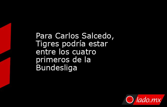 Para Carlos Salcedo, Tigres podría estar entre los cuatro primeros de la Bundesliga. Noticias en tiempo real