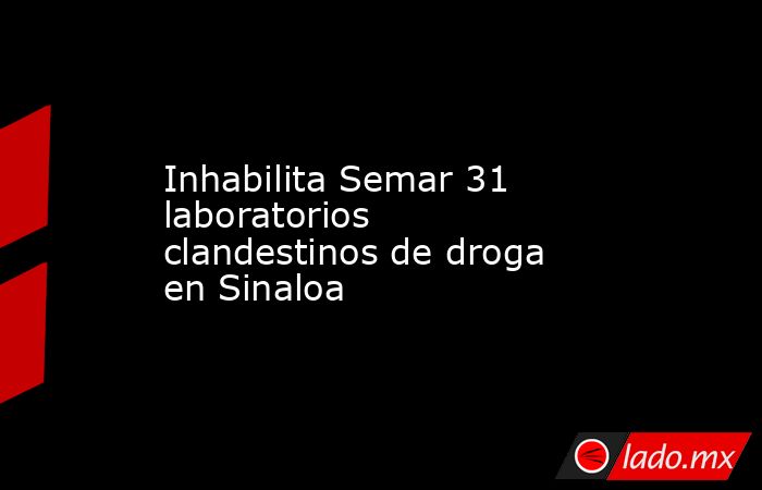 Inhabilita Semar 31 laboratorios clandestinos de droga en Sinaloa. Noticias en tiempo real