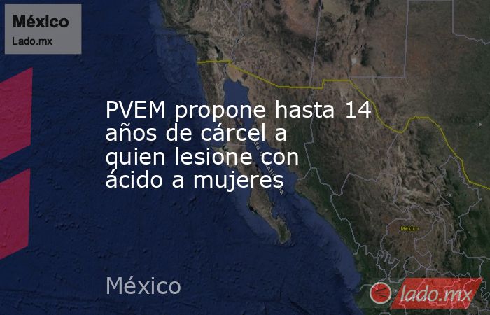 PVEM propone hasta 14 años de cárcel a quien lesione con ácido a mujeres. Noticias en tiempo real