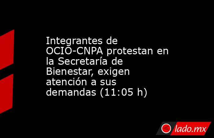 Integrantes de OCIO-CNPA protestan en la Secretaría de Bienestar, exigen atención a sus demandas (11:05 h). Noticias en tiempo real