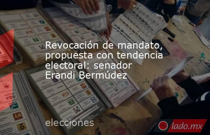 Revocación de mandato, propuesta con tendencia electoral: senador Erandi Bermúdez. Noticias en tiempo real