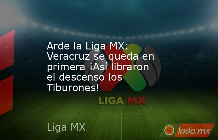 Arde la Liga MX: Veracruz se queda en primera ¡Así libraron el descenso los Tiburones!. Noticias en tiempo real