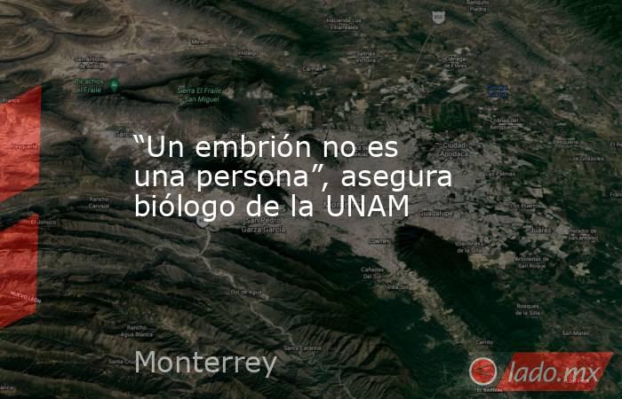 “Un embrión no es una persona”, asegura biólogo de la UNAM. Noticias en tiempo real