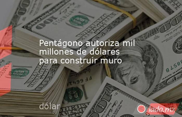 Pentágono autoriza mil millones de dólares para construir muro. Noticias en tiempo real