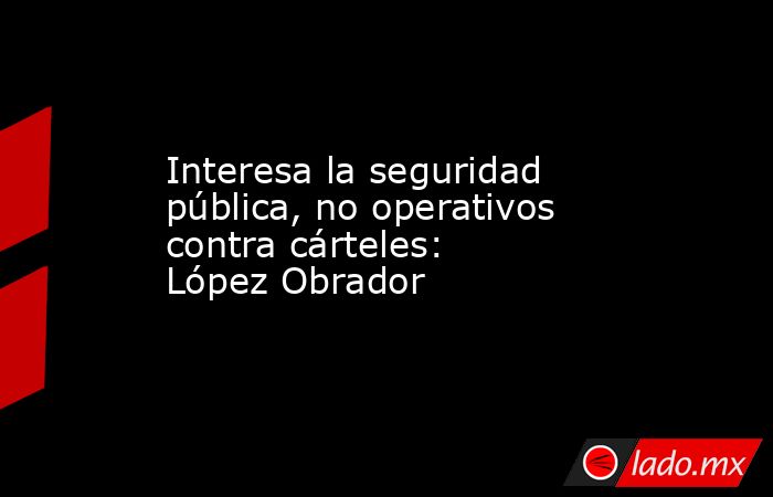 Interesa la seguridad pública, no operativos contra cárteles: López Obrador. Noticias en tiempo real