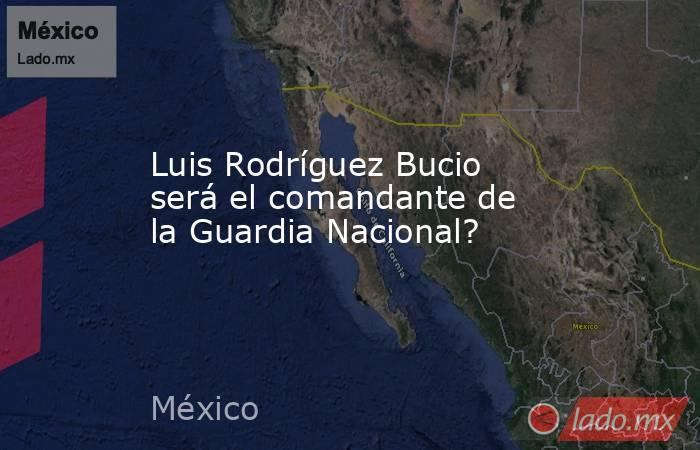 Luis Rodríguez Bucio será el comandante de la Guardia Nacional?. Noticias en tiempo real