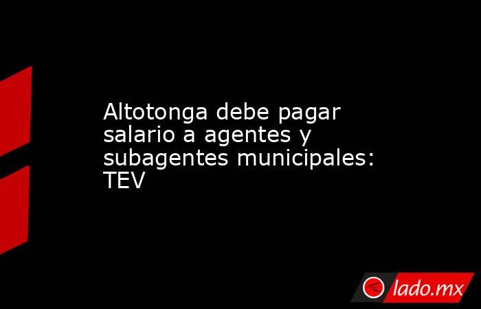 Altotonga debe pagar salario a agentes y subagentes municipales: TEV. Noticias en tiempo real