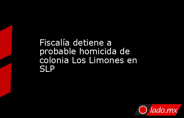 Fiscalía detiene a probable homicida de colonia Los Limones en SLP. Noticias en tiempo real