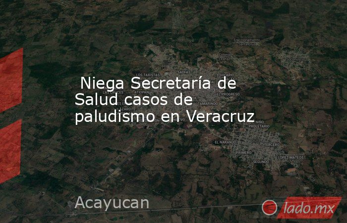  Niega Secretaría de Salud casos de paludismo en Veracruz   . Noticias en tiempo real