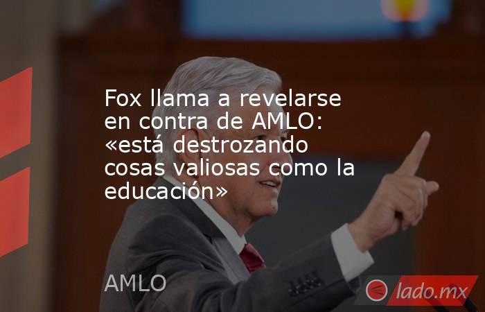 Fox llama a revelarse en contra de AMLO: «está destrozando cosas valiosas como la educación». Noticias en tiempo real