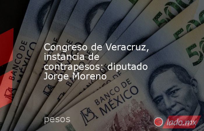 Congreso de Veracruz, instancia de contrapesos: diputado Jorge Moreno. Noticias en tiempo real