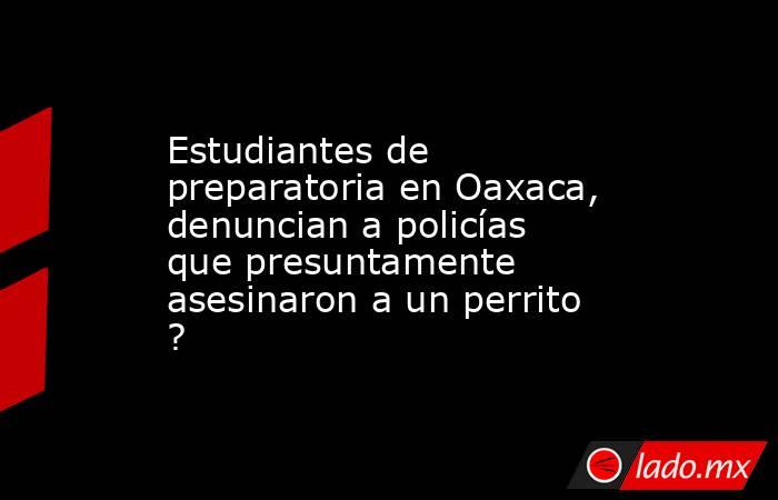 Estudiantes de preparatoria en Oaxaca, denuncian a policías que presuntamente asesinaron a un perrito ?. Noticias en tiempo real