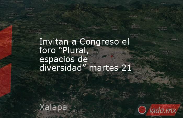 Invitan a Congreso el foro “Plural, espacios de diversidad” martes 21. Noticias en tiempo real