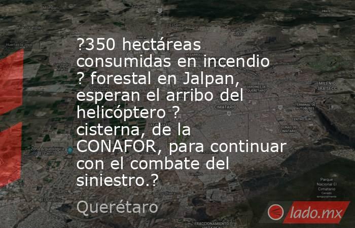 ?350 hectáreas consumidas en incendio ? forestal en Jalpan, esperan el arribo del helicóptero ? cisterna, de la CONAFOR, para continuar con el combate del siniestro.?. Noticias en tiempo real