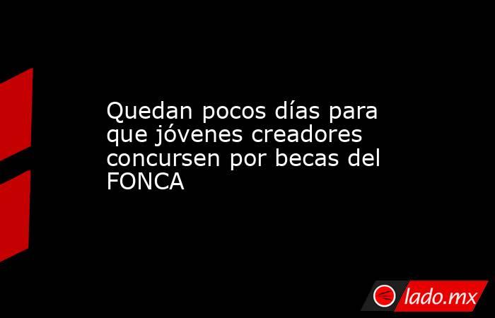 Quedan pocos días para que jóvenes creadores concursen por becas del FONCA. Noticias en tiempo real