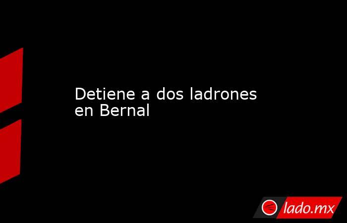 Detiene a dos ladrones en Bernal. Noticias en tiempo real