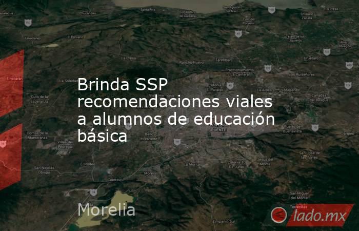 Brinda SSP recomendaciones viales a alumnos de educación básica. Noticias en tiempo real